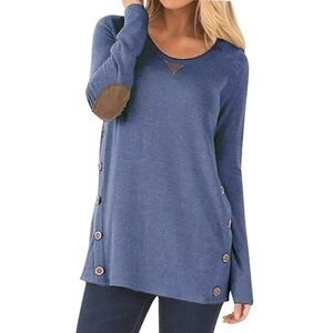 Women’s Long Sleeve Blue Top Patch